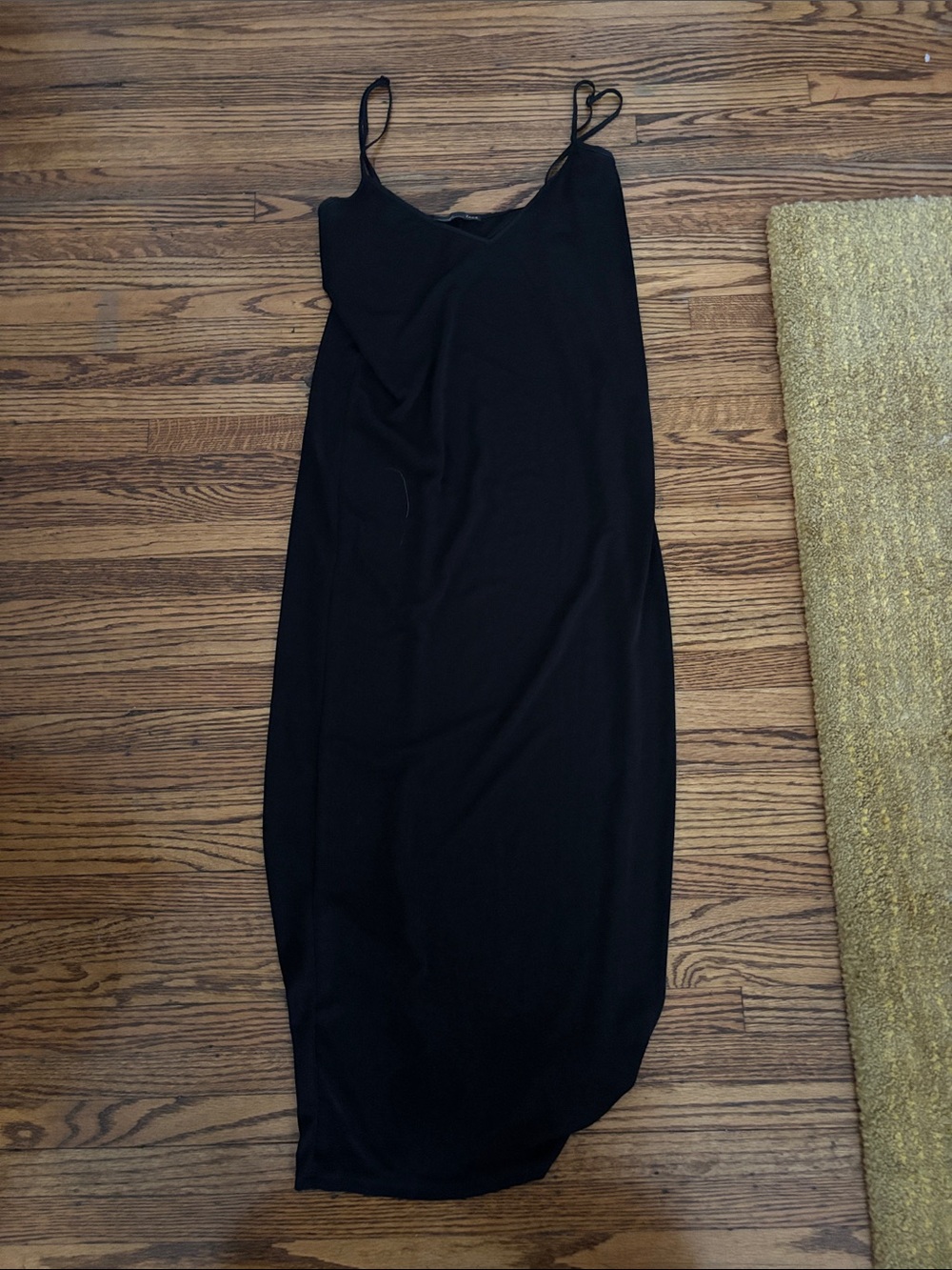 Zara Black Maxi Slip Dress with Spaghetti Straps